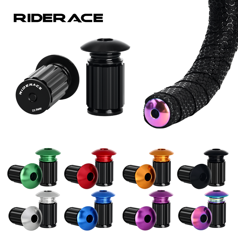 Mountain Biking Hat - Riderace-自転車ハンドルバーエンドプラグ,マウンテンバイク用アルミニウム合金,ロードサイクリング,ハンドルバーグリップ,キャップ,マルチカラーカバー