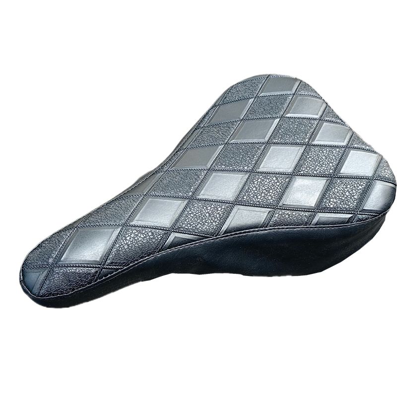 Mountain Biking Pads - 黒のチェック柄PUレザー自転車シートカバー、ソフトパッド入り、快適で防水性のある自転車サドルクッション、マウンテンバイクやロードバイク用