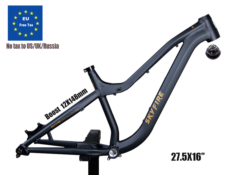 Mountain Biking In The Uk - レーストラックアルミバイクフレーム、合金スルーアクスル、マウンテンバイクFR内部配線、27.5インチブースト、148x12mm DPDから英国EUへ